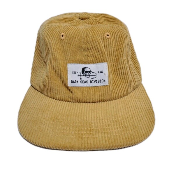 Dark Seas Division Corduroy Hat Cap Snapback Trucker Rare Yellow Retro Vintage - Picture 1 of 6